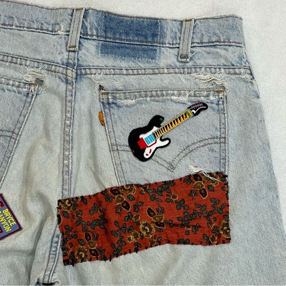 Vintage 90s Levi’s Orange Tab Patchwork Traveling Pants Size 32x34 - Picture 14 of 16